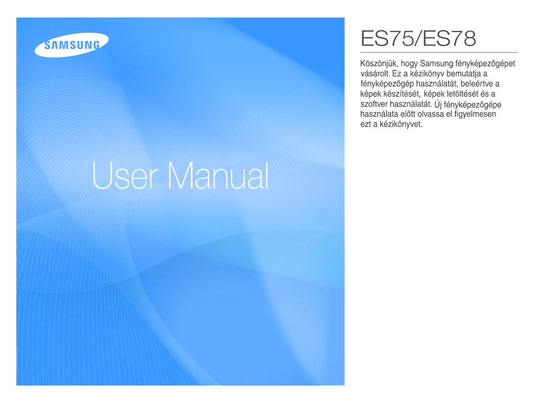 Samsung EC-ES75ZZBPSIT, EC-ES75ZZBPBIT, EC-ES75ZZBPBE3, EC-ES75ZZBPSE3, EC-ES75ZZBPUE3, EC-ES75ZZBPOE3 manual ES75/ES78 