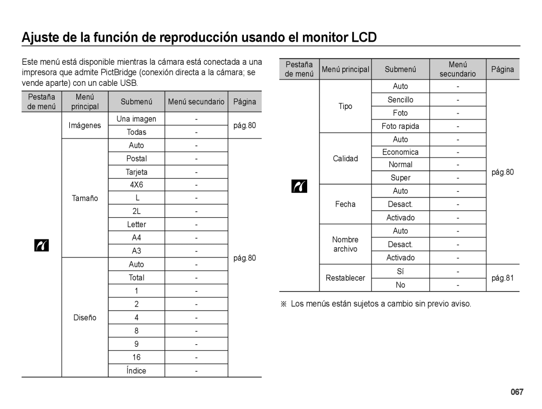 Samsung EC-ES75ZZBPUE1, EC-ES75ZZBPSE1, EC-ES75ZZBPBE1, EC-ES74ZZBDBE1, EC-ES75ZZBPOE1 manual Pág.80, 4X6, Diseño, Pág.81 