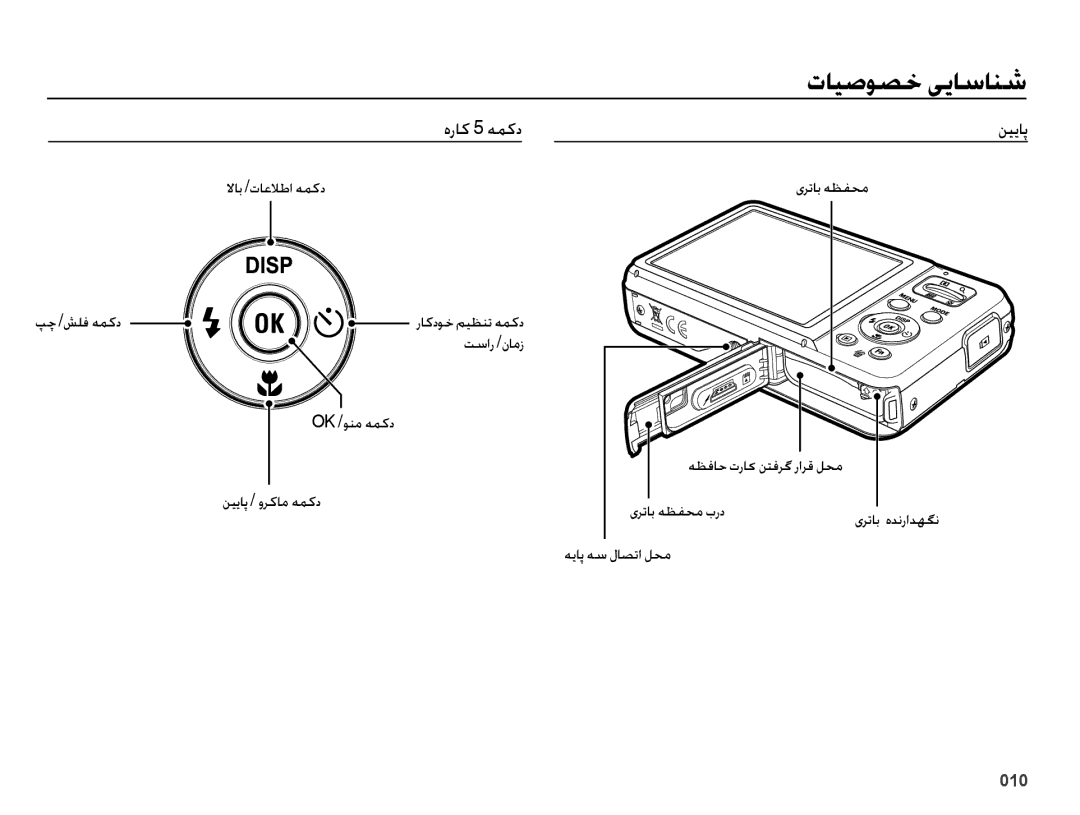 Samsung EC-ES75ZZDPOIR, EC-ES75ZZBPSE1 هراك 5 همكد نییاپ, لااب /تاعلاطا همكد یرتاب هظفحم پچ /شلف همكد, هیاپ هس لاصتا لحم 