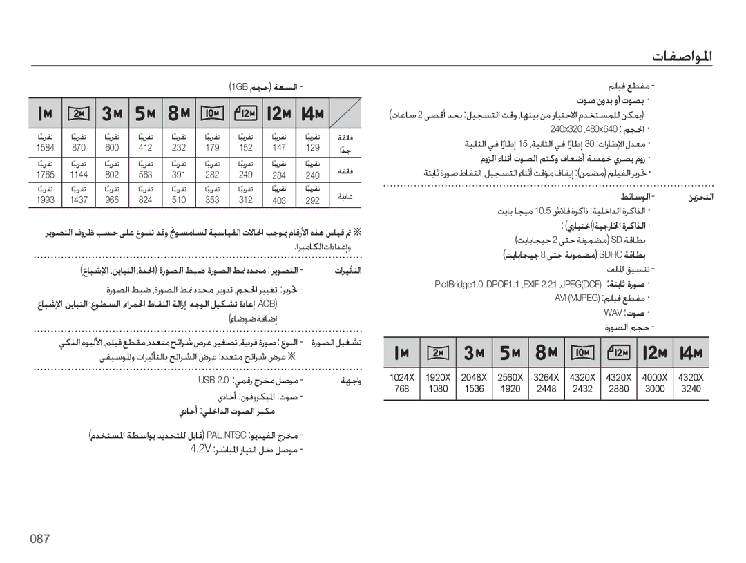 Samsung EC-ES75ZZBPRDY اريماكلا تادادعإو, تاريثأتلا, ةروصلا طبض ،ةروصلا طنم ددحم ،ريودت ،مجلحا رييغت ريرتح, ءاضوض ةفاضإ 