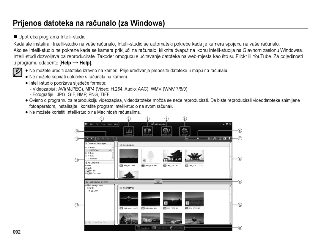 Samsung EC-ES75ZZBPSE3 manual Upotreba programa Intelli-studio 