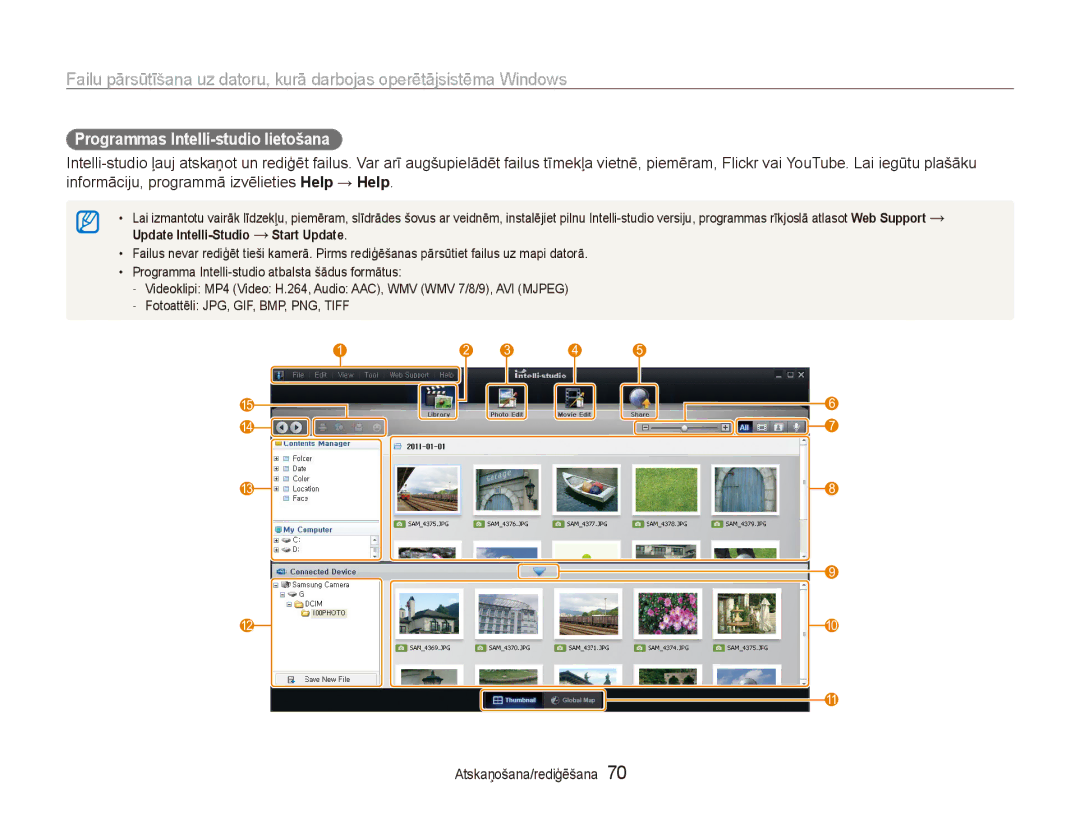 Samsung EC-ES80ZZBPBE2 manual Programmas Intelli-studio lietošana 