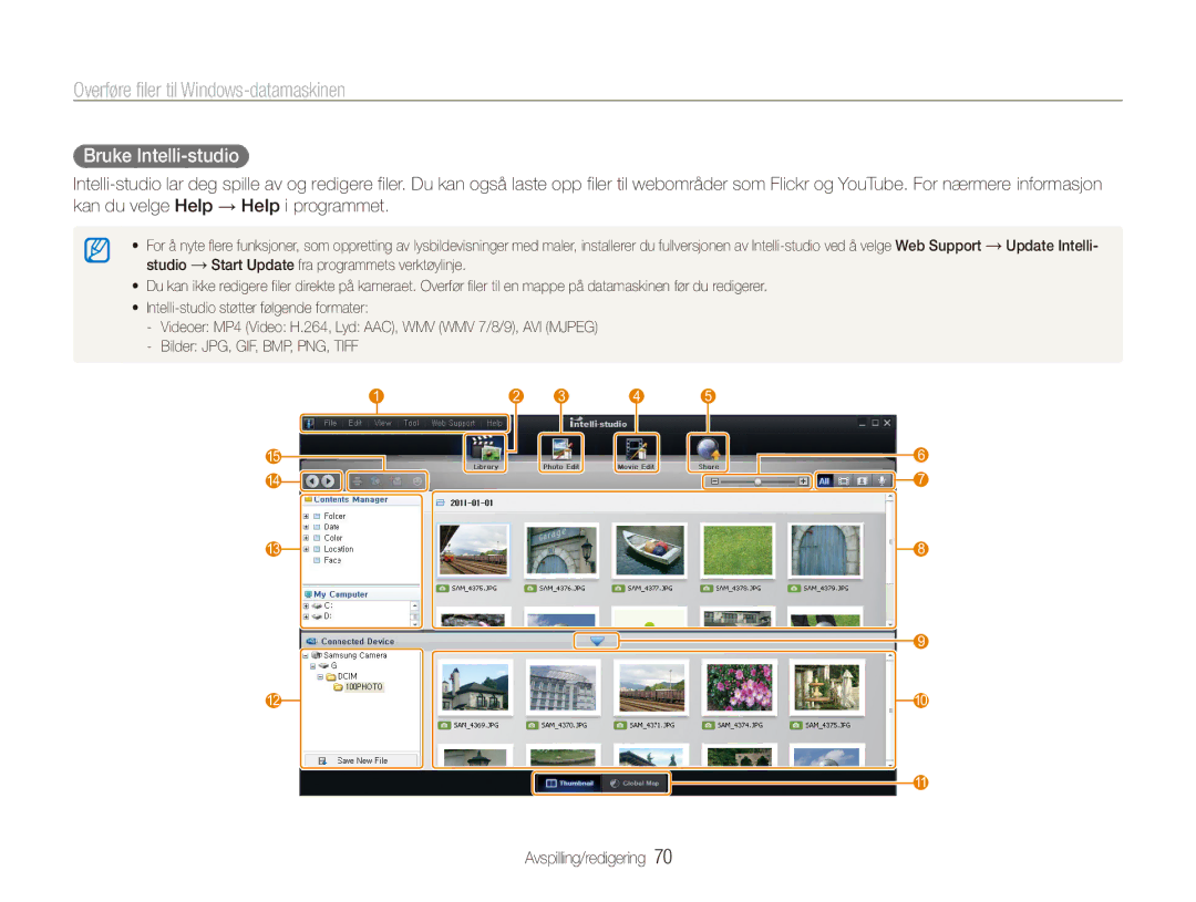 Samsung EC-ES80ZZBPBE2, EC-ES80ZZBPPE2, EC-ES80ZZBPSE2 manual Bruke Intelli-studio 