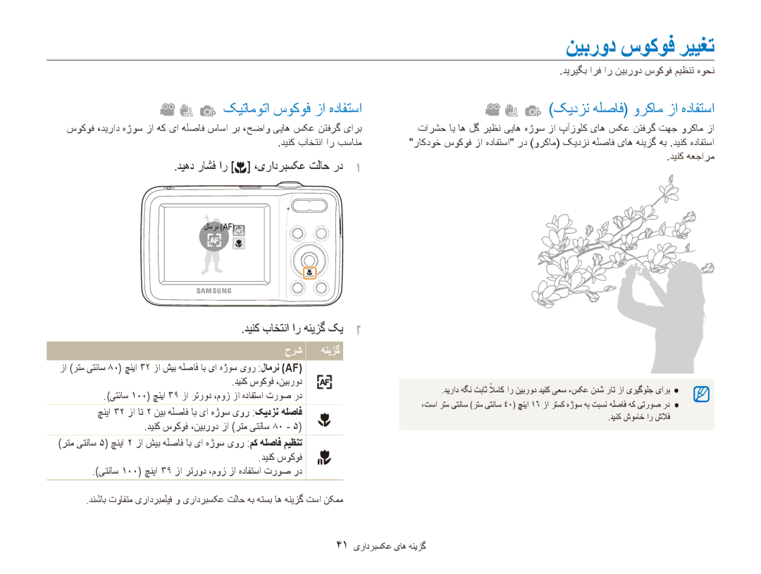 Samsung EC-ES80ZZBPPIL, EC-ES80ZZDPSZA manual نیبرود سوکوف رييغت, کیتاموتا سوکوف زا هدافتسا کیدزن هلصاف ورکام زا هدافتسا 