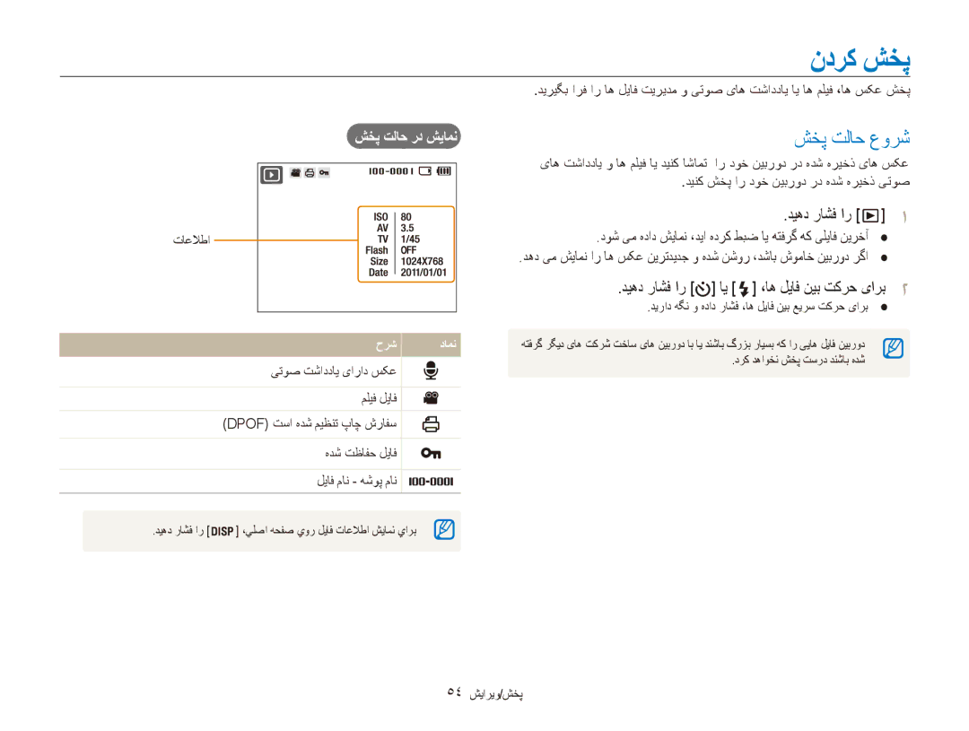 Samsung EC-ES80ZZDPBME, EC-ES80ZZDPSZA ندرک شخپ, شخپ تلاح عورش, ديهد راشف ار اي ،اه لياف نيب تکرح یارب2, شخپ تلاح رد شیامن 