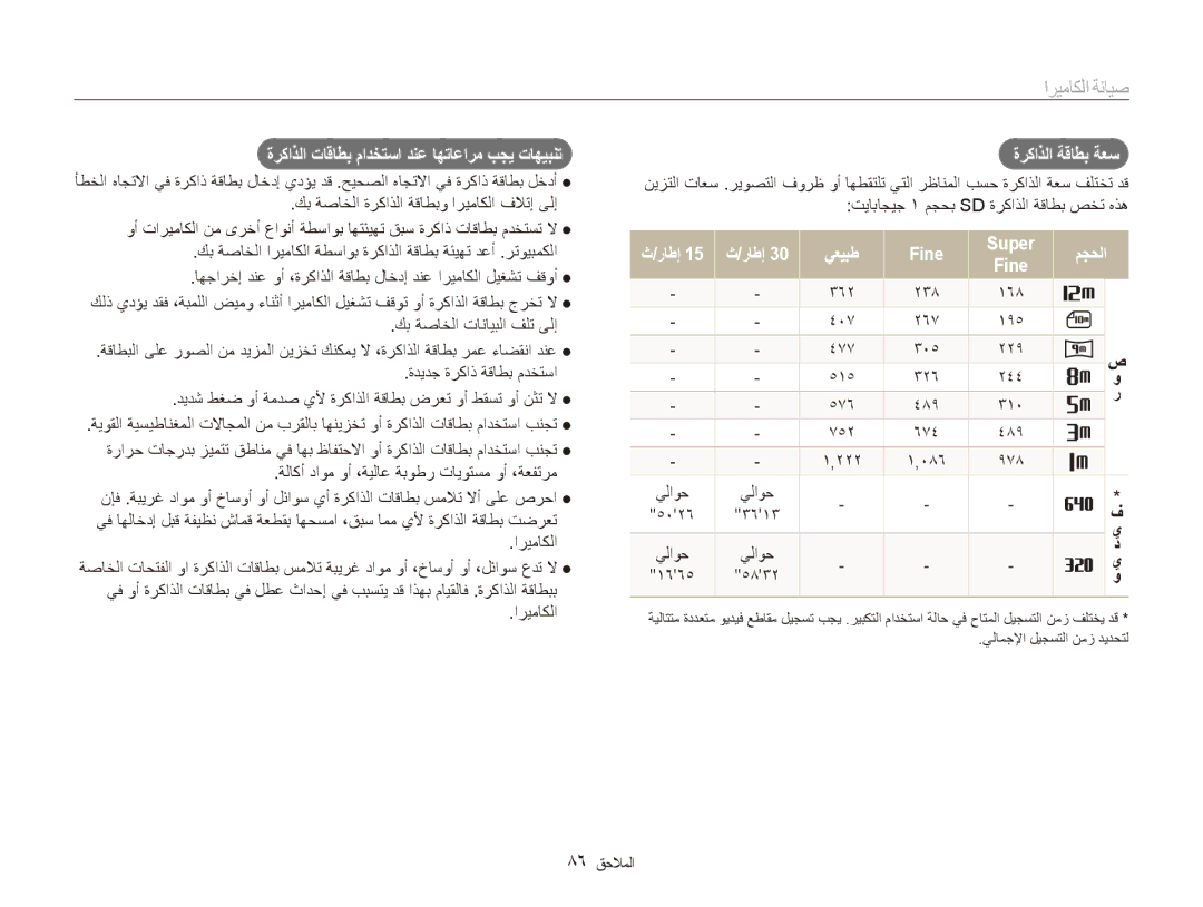 Samsung EC-ES80ZZBPSIL, EC-ES80ZZDPSZA, EC-ES80ZZDPPZA, EC-ES80ZZBPRAE, EC-ES80ZZBPRKE, EC-ES80ZZDPBIR manual يعيبط Fine 