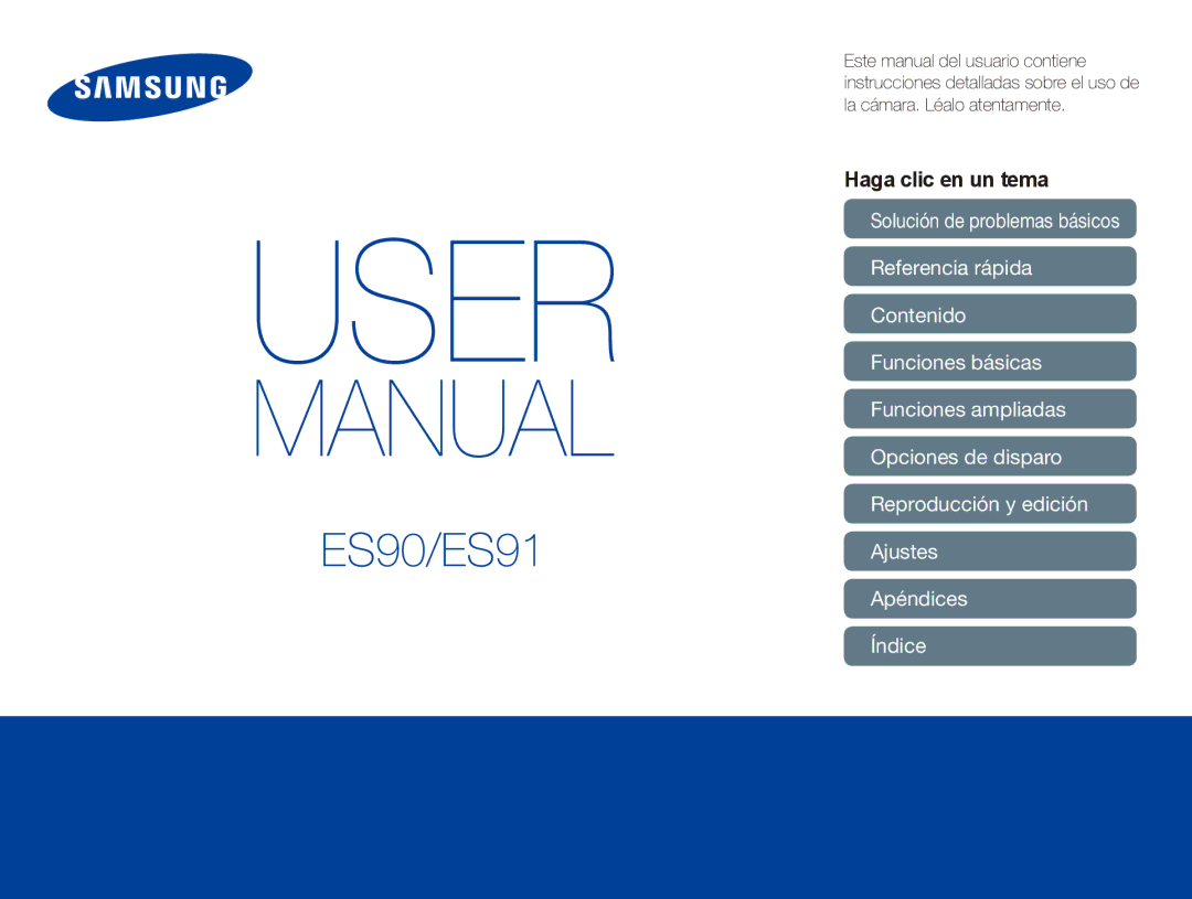 Samsung EC-ES90ZZBPRE1, EC-ES90ZZBPBE1, EC-ES90ZZBPSE1, EC-ES90ZZBPSIL, EC-ES90ZZBPBIL, EC-ES90ZZBPUE1 manual ES90/ES91Ajustes 