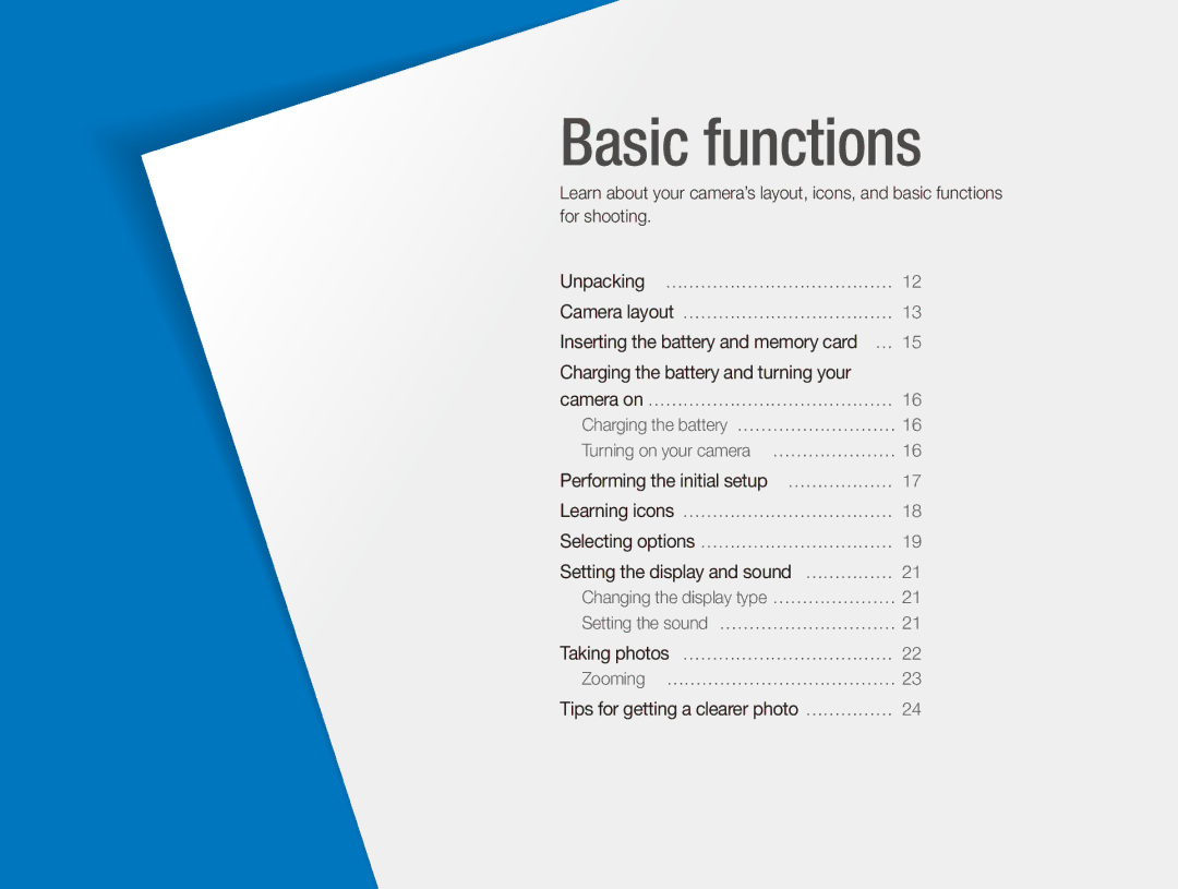 Samsung EC-ES90ZZBDSKE, EC-ES90ZZBPBE1, EC-ES90ZZBPRE1, EC-ES90ZZBPSE1, EC-ES90ZZDPSME, EC-ES90ZZDPUME manual Basic functions 