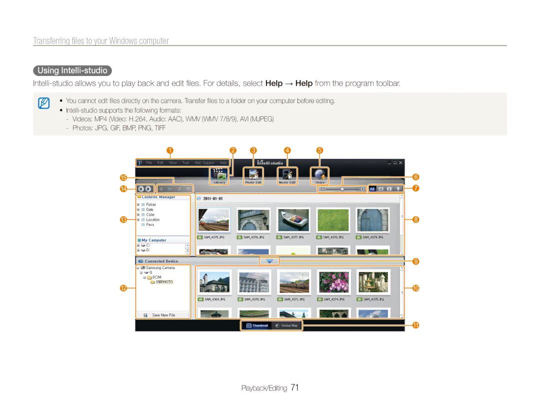 Samsung EC-ES90ZZBPSRU, EC-ES90ZZBPBE1, EC-ES90ZZBPRE1, EC-ES90ZZBPSE1, EC-ES90ZZDPSME, EC-ES90ZZDPUME Using Intelli-studio 