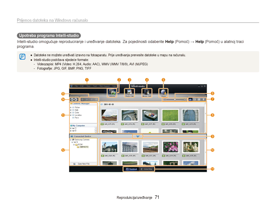 Samsung EC-ES90ZZBPBE3, EC-ES90ZZBPSE3 manual Upotreba programa Intelli-studio 