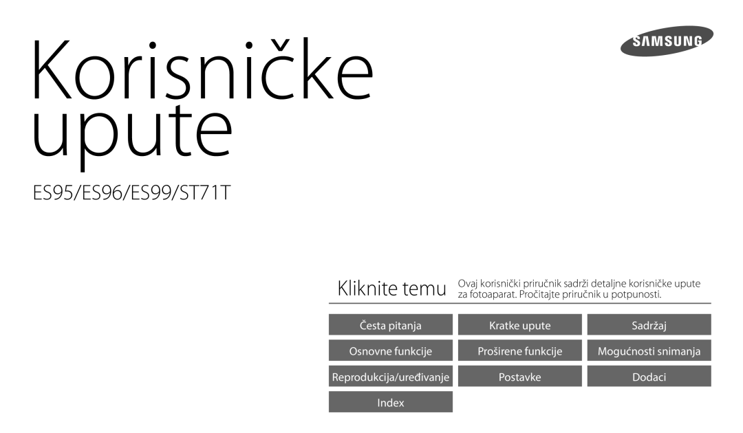 Samsung EC-ES95ZZBPBE3, EC-ES95ZZBPWE3 manual Korisničke upute 
