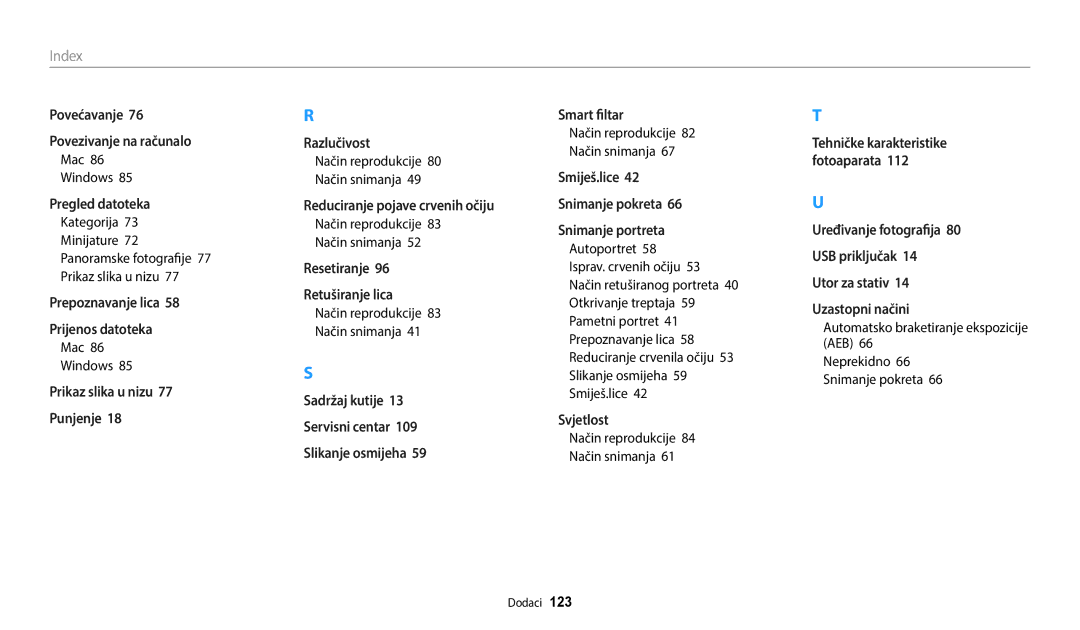 Samsung EC-ES95ZZBPWE3, EC-ES95ZZBPBE3 manual Mac Windows, Automatsko braketiranje ekspozicije AEB 