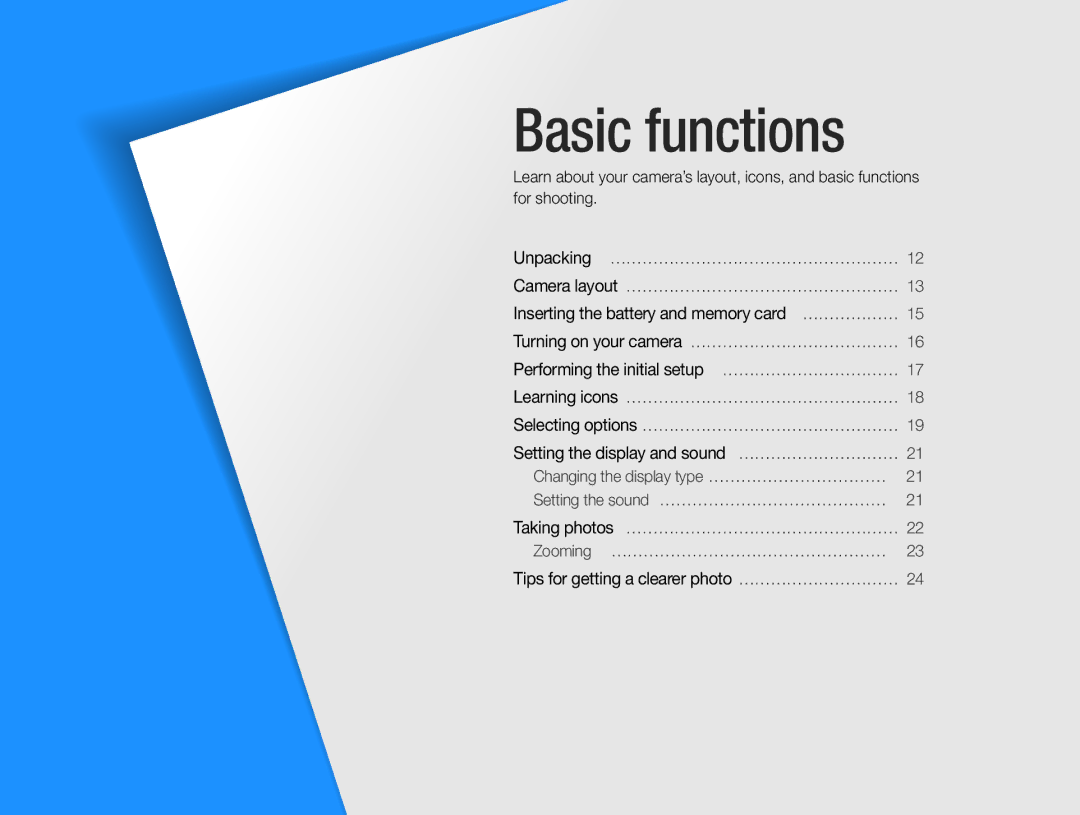 Samsung EC-ES9ZZZDASIR, EC-ES9ZZZBABE1, EC-ES9ZZZBAPE1, EC-ES9ZZZBABRU, EC-ES9ZZZBASAE, EC-ES9ZZZBDBSA manual Basic functions 