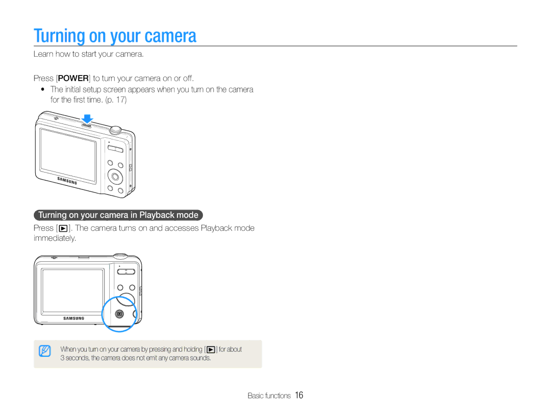 Samsung EC-ES9ZZZDAPIR, EC-ES9ZZZBABE1, EC-ES9ZZZBAPE1, EC-ES9ZZZBABRU manual Turning on your camera in Playback mode 