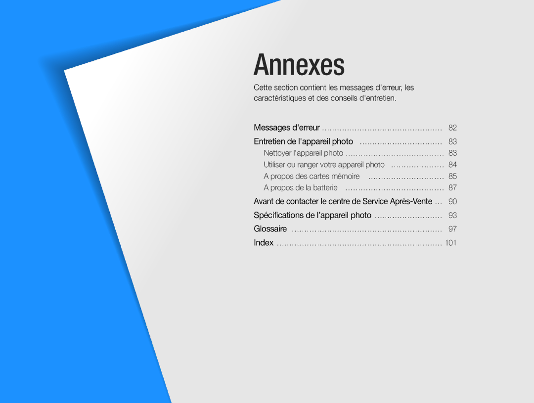 Samsung EC-ES9ZZZBABE1 manual Annexes 