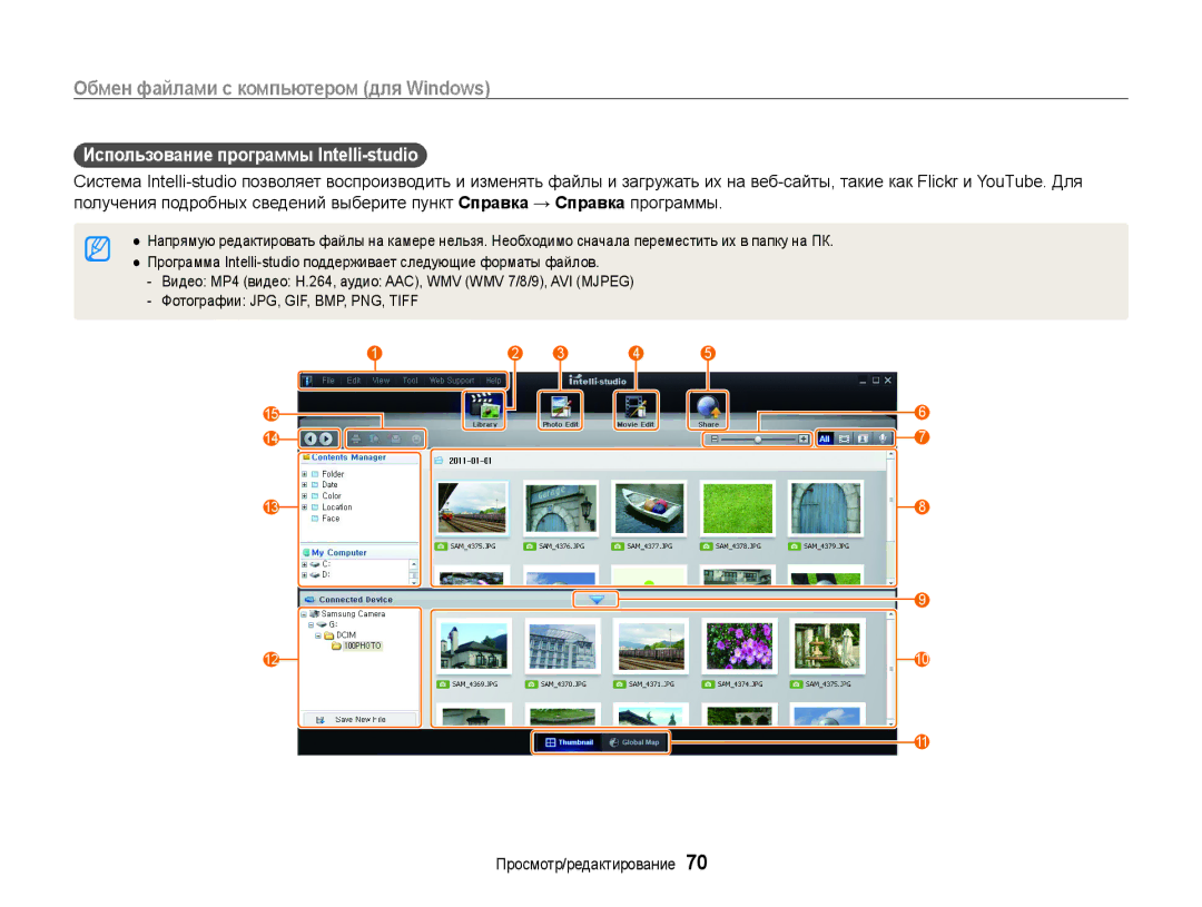 Samsung EC-ES9ZZZBABE2, EC-ES9ZZZBABRU, EC-ES9ZZZBASRU, EC-ES9ZZZBASE2 manual Использование программы Intelli-studio 