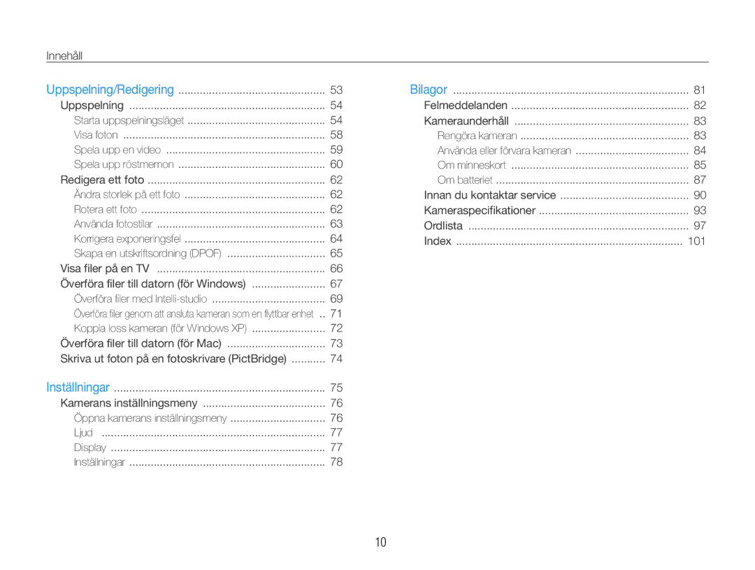 Samsung EC-ES9ZZZBARE2, EC-ES9ZZZBAPE2, EC-ES9ZZZBASE2, EC-ES9ZZZBABE2 manual 101 