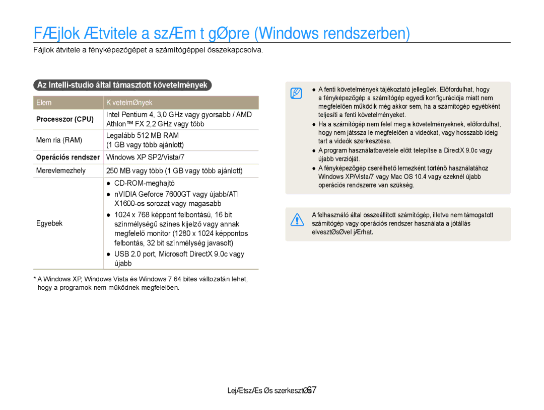 Samsung EC-ES9ZZZBAPE2, EC-ES9ZZZBASE3, EC-ES9ZZZBABE3, EC-ES9ZZZBASE2 Fájlok átvitele a számítógépre Windows rendszerben 