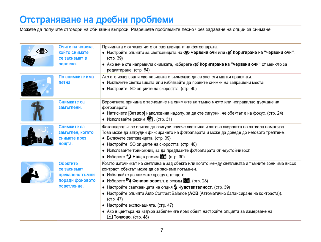 Samsung EC-ES9ZZZBASE3, EC-ES9ZZZBABE3 manual Отстраняване на дребни проблеми, Червени очи или 