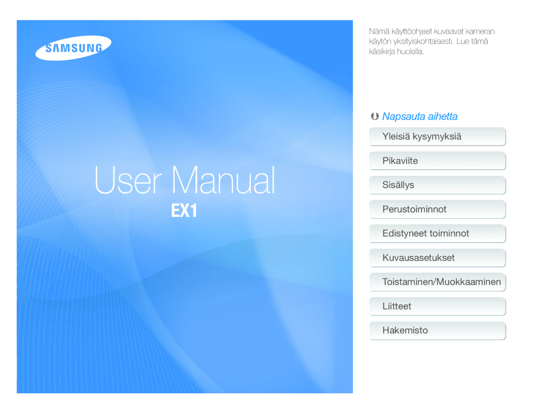 Samsung EC-EX1ZZZFPBE2, EC-EX1ZZZBPBE2 manual 