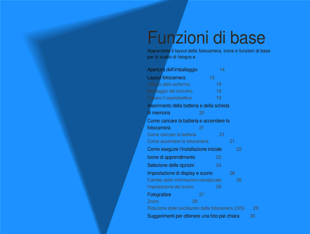 Samsung EC-EX1ZZZBPBE2, EC-EX1ZZZBPBIT manual Funzioni di base, Inserimento della batteria e della scheda di memoria 