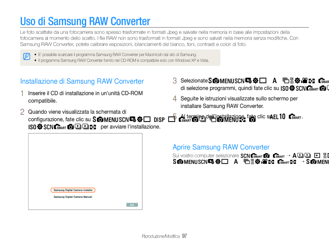 Samsung EC-EX1ZZZBPBE3 Uso di Samsung RAW Converter, Installazione di Samsung RAW Converter, Aprire Samsung RAW Converter 