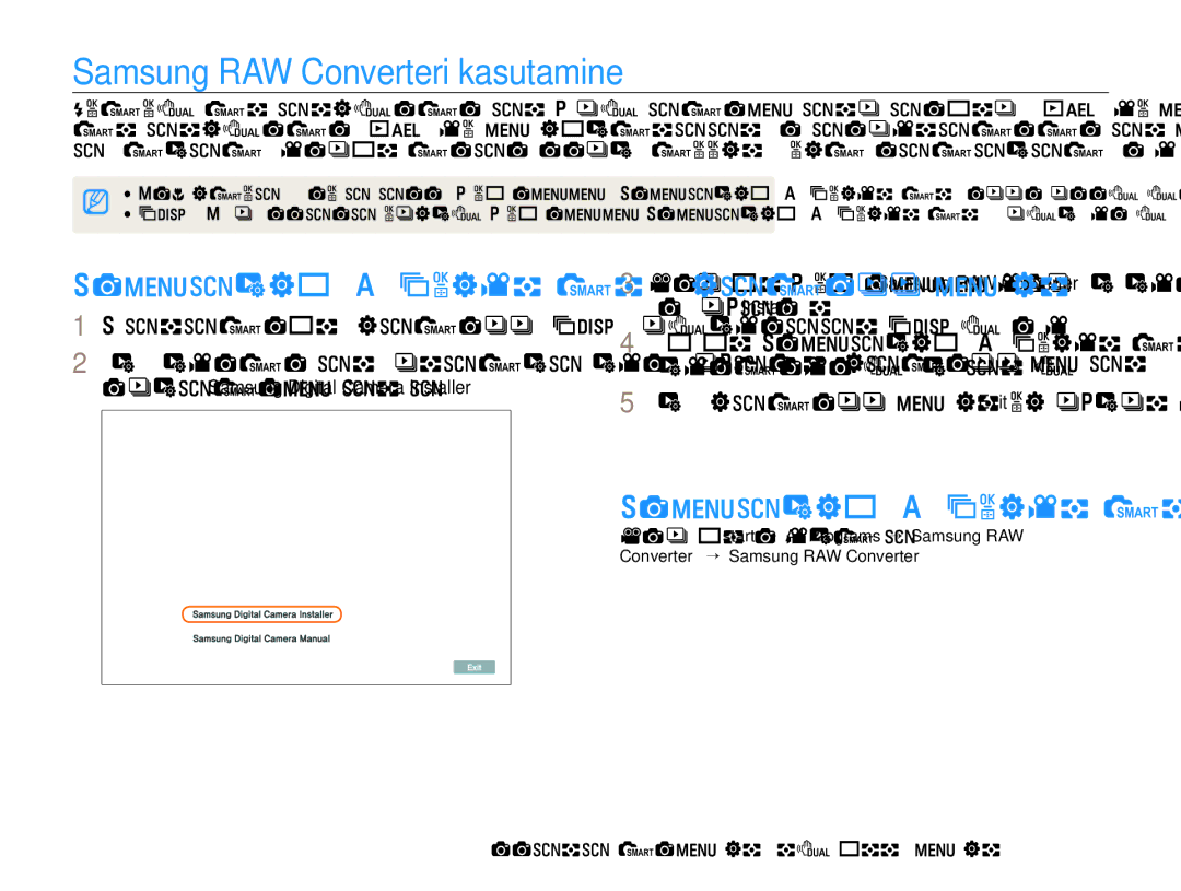 Samsung EC-EX1ZZZBPBRU manual Samsung RAW Converteri kasutamine, Samsung RAW Converteri installimine 