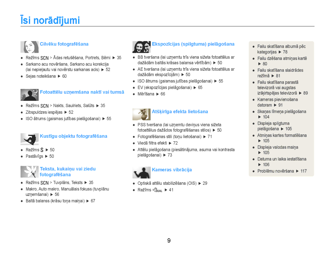 Samsung EC-EX1ZZZBPBRU manual Īsi norādījumi, Cilvēku fotografēšana 