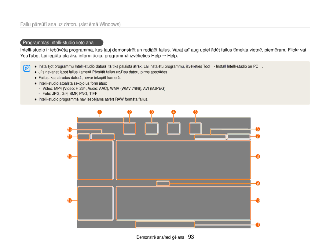 Samsung EC-EX1ZZZBPBRU manual Programmas Intelli-studio lietošana 