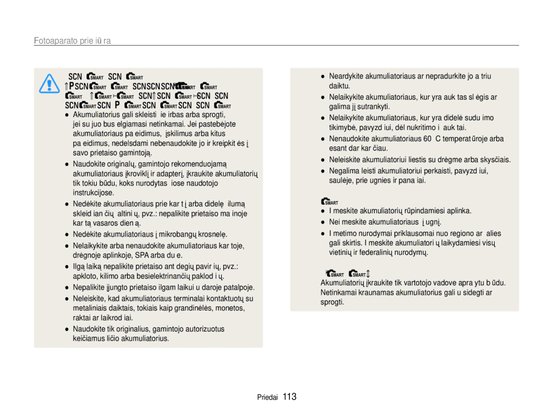 Samsung EC-EX1ZZZBPBRU manual Išmetimo nurodymai, Nurodymai įkrauti akumuliatorių 