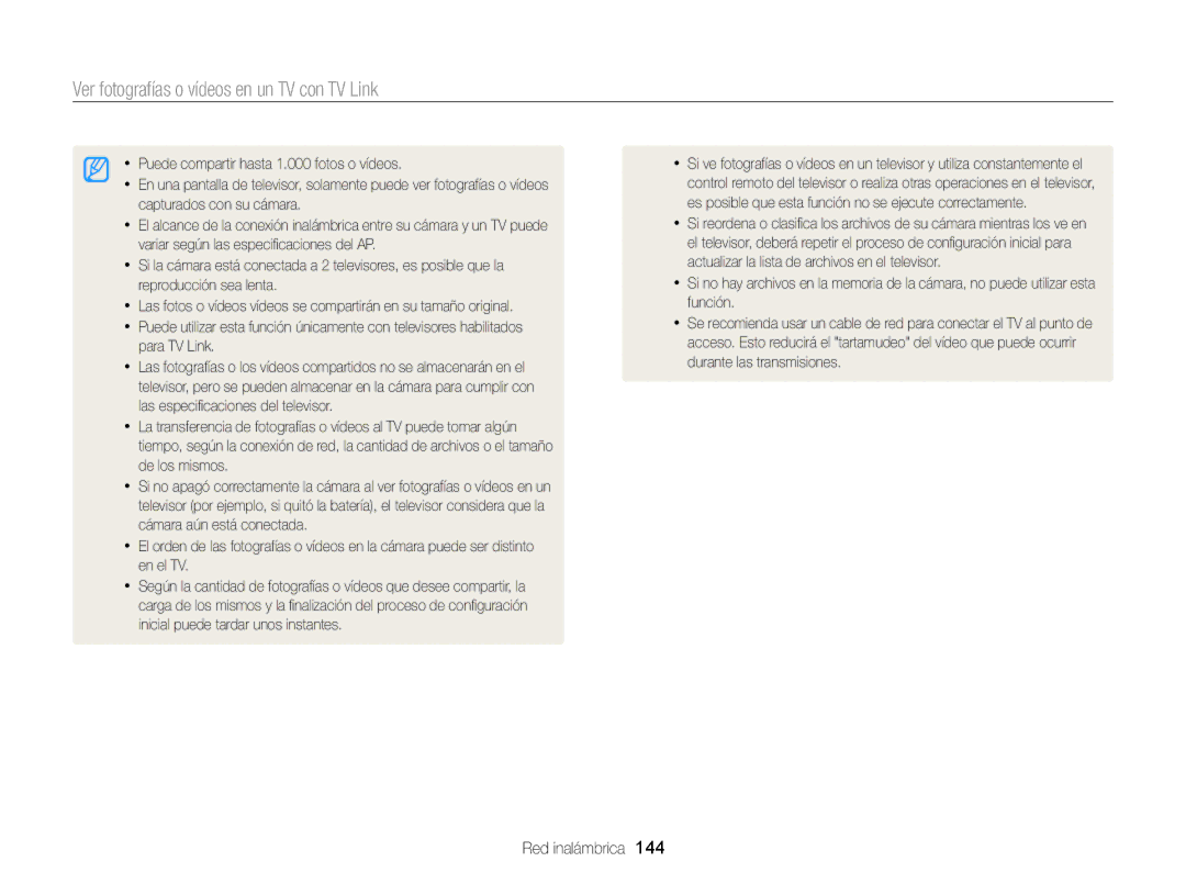 Samsung EC-EX2FZZBPBE1, EC-EX2FZZBPWE1, EC-EX2FZZBPBDE, EC-EX2FZZBPBIL manual Ver fotografías o vídeos en un TV con TV Link 