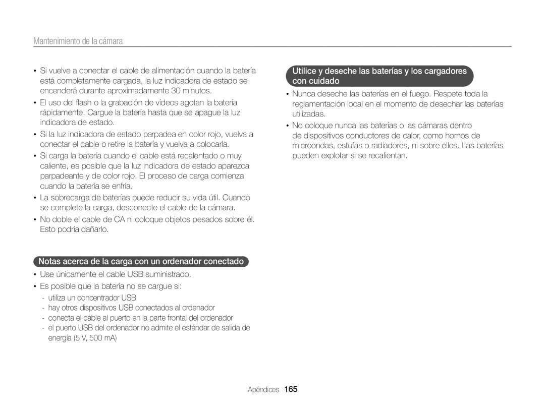 Samsung EC-EX2FZZBPWE1, EC-EX2FZZBPBE1, EC-EX2FZZBPBDE, EC-EX2FZZBPBIL Notas acerca de la carga con un ordenador conectado 