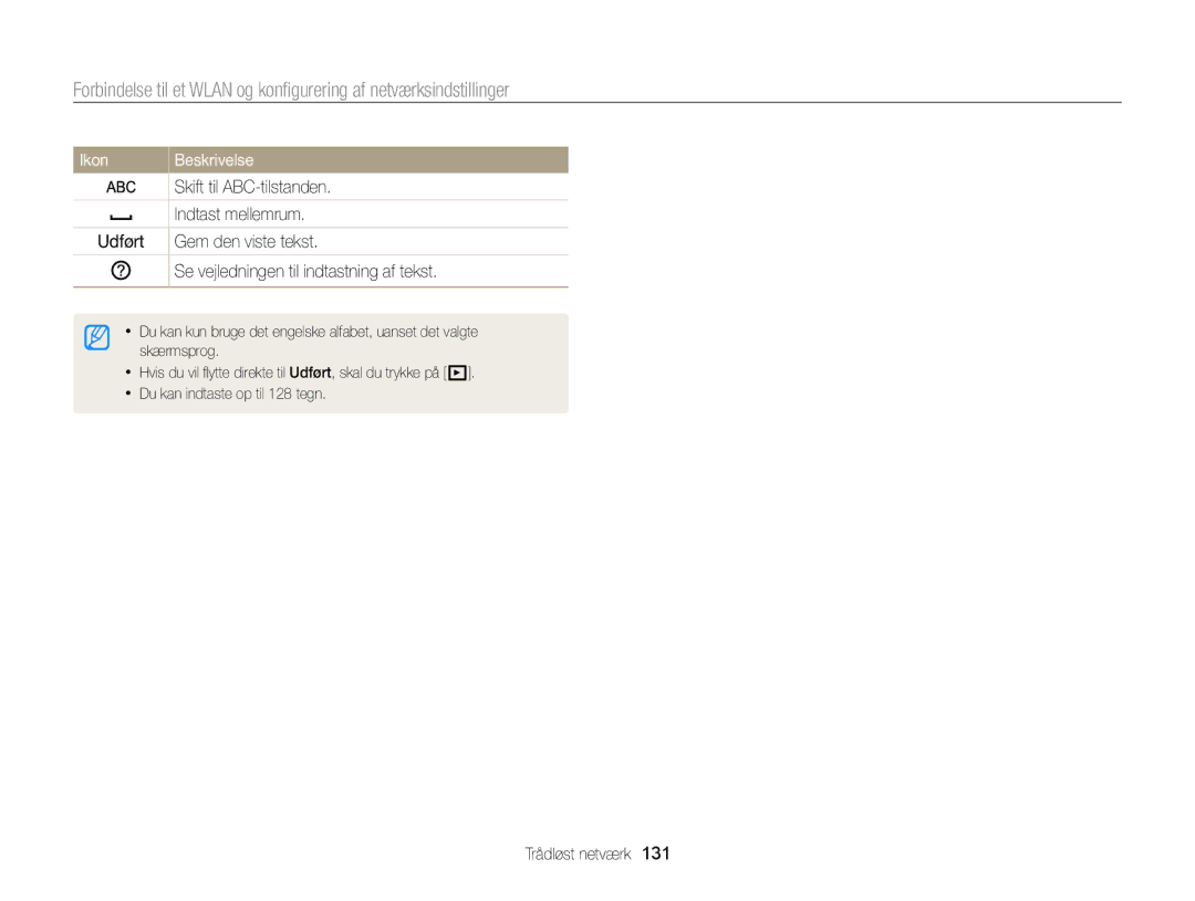 Samsung EC-EX2FZZBPBE2, EC-EX2FZZBPWE2 manual Ikon Beskrivelse 