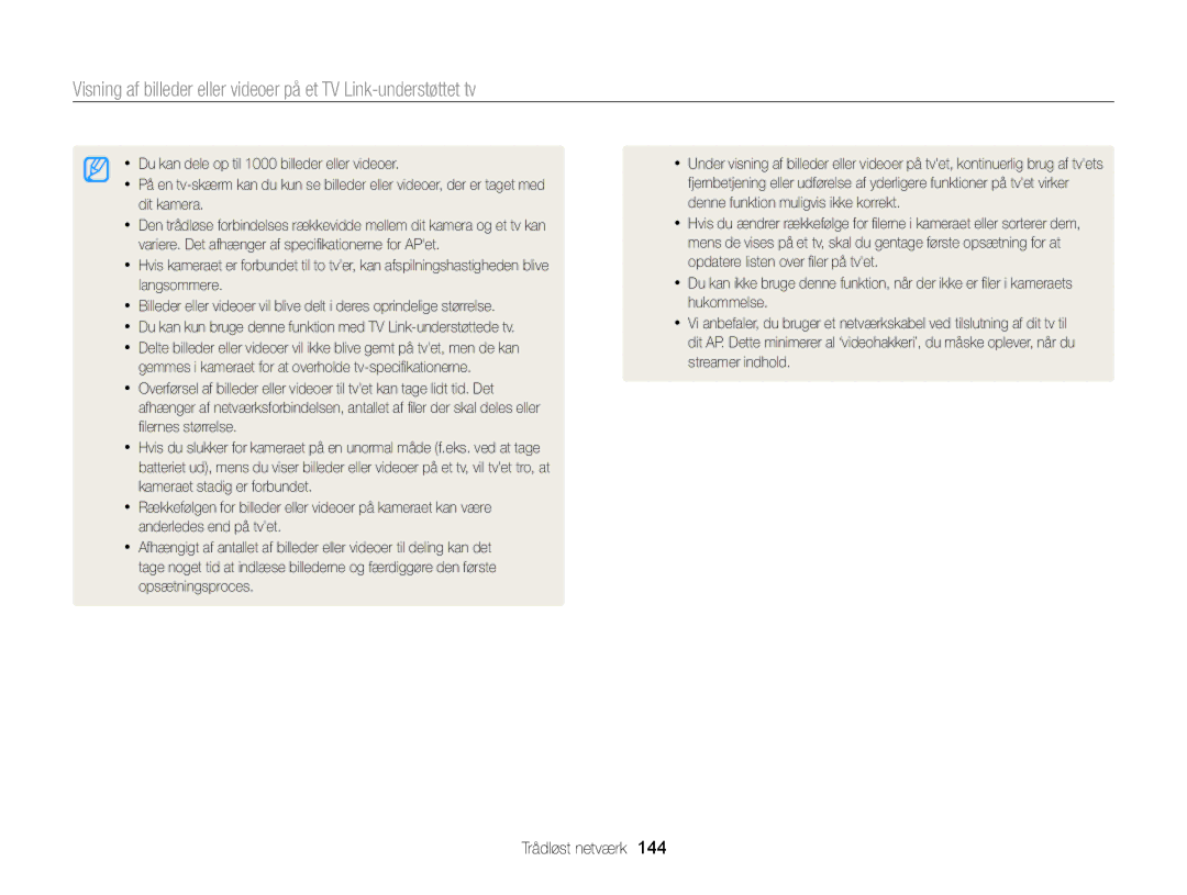 Samsung EC-EX2FZZBPWE2, EC-EX2FZZBPBE2 manual Trådløst netværk 