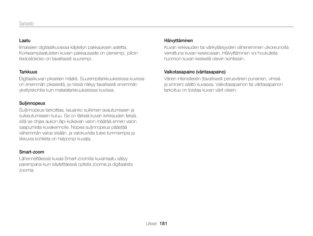 Samsung EC-EX2FZZBPBE2, EC-EX2FZZBPWE2 manual Suljinnopeus 