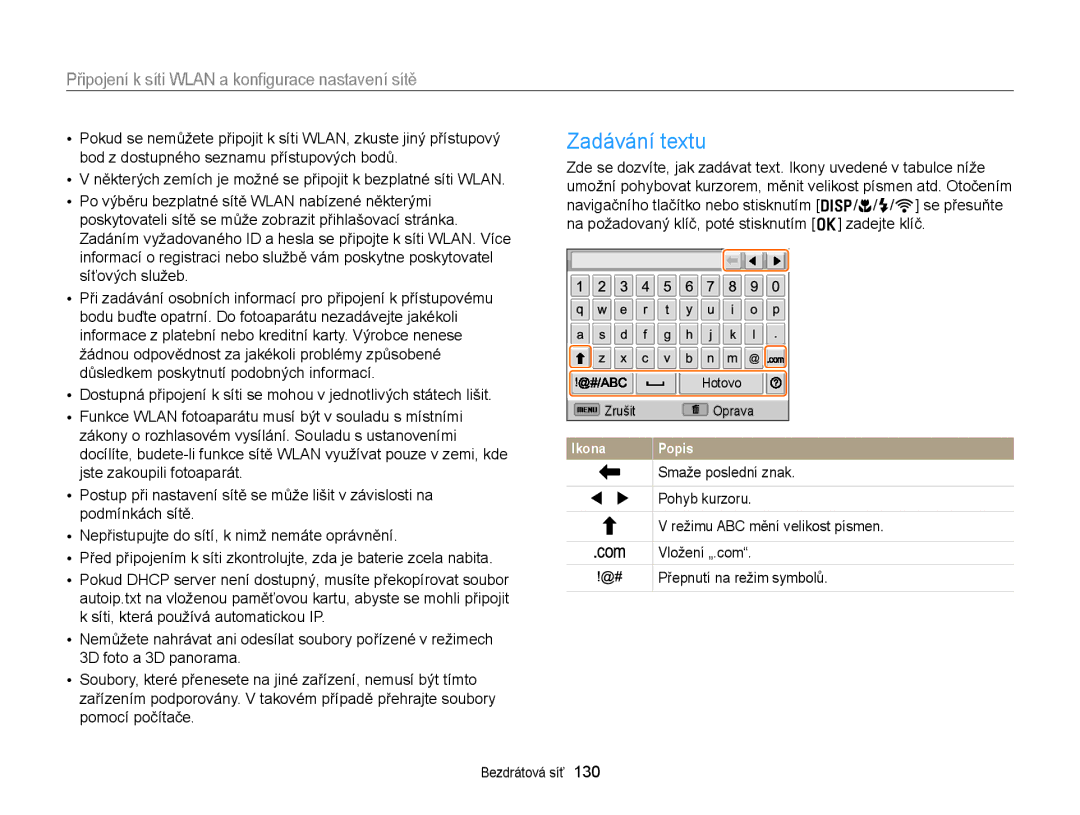 Samsung EC-EX2FZZBPWE3, EC-EX2FZZBPBE3 manual Zadávání textu 