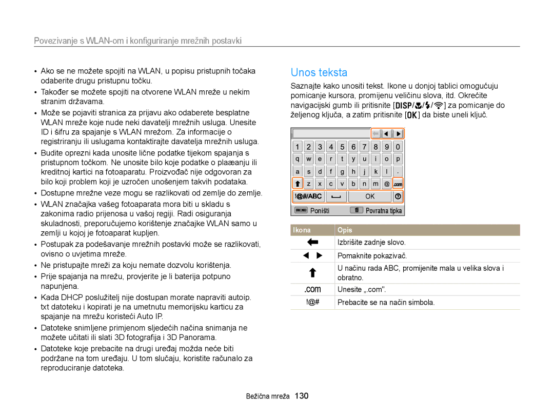 Samsung EC-EX2FZZBPWE3, EC-EX2FZZBPBE3 manual Unos teksta 