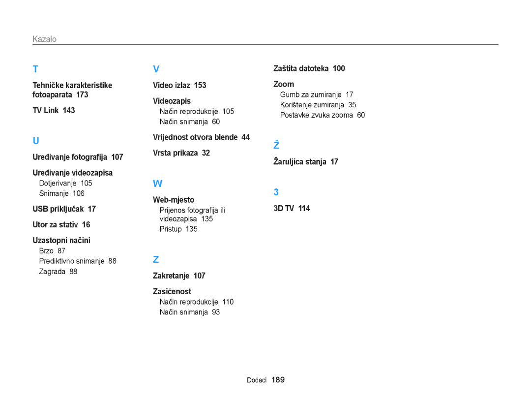 Samsung EC-EX2FZZBPBE3, EC-EX2FZZBPWE3 manual Dotjerivanje Snimanje, Brzo Prediktivno snimanje 88 Zagrada 