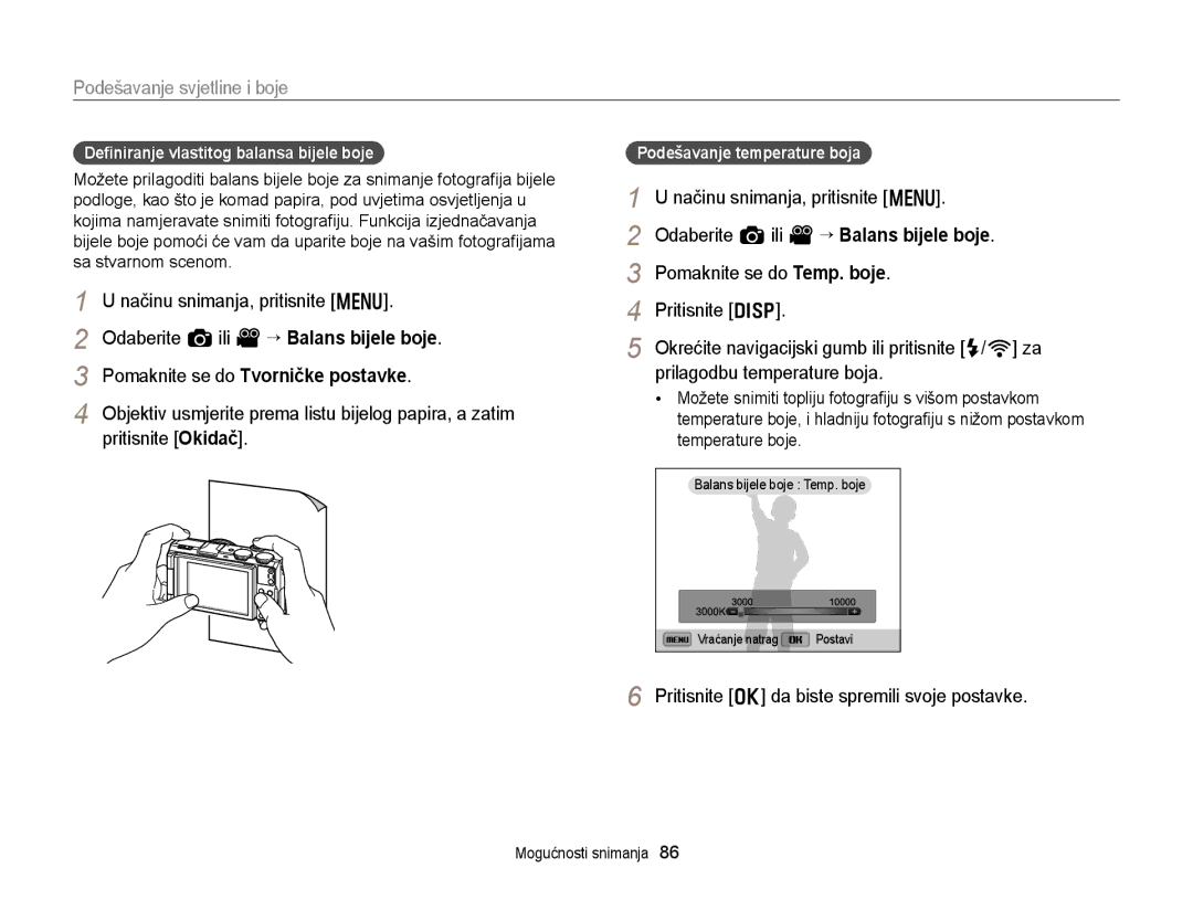 Samsung EC-EX2FZZBPWE3, EC-EX2FZZBPBE3 manual Pomaknite se do Tvorničke postavke 