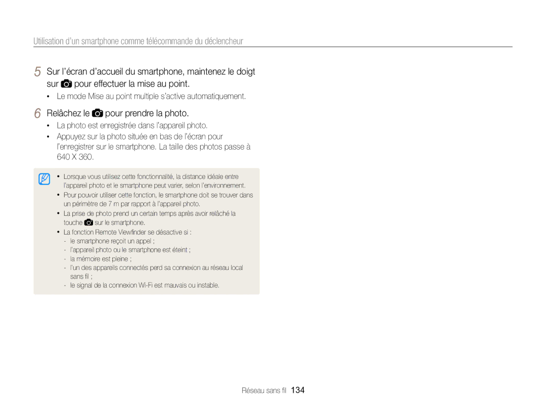 Samsung EC-EX2FZZBPWFR manual Relâchez le pour prendre la photo, Le mode Mise au point multiple s’active automatiquement 