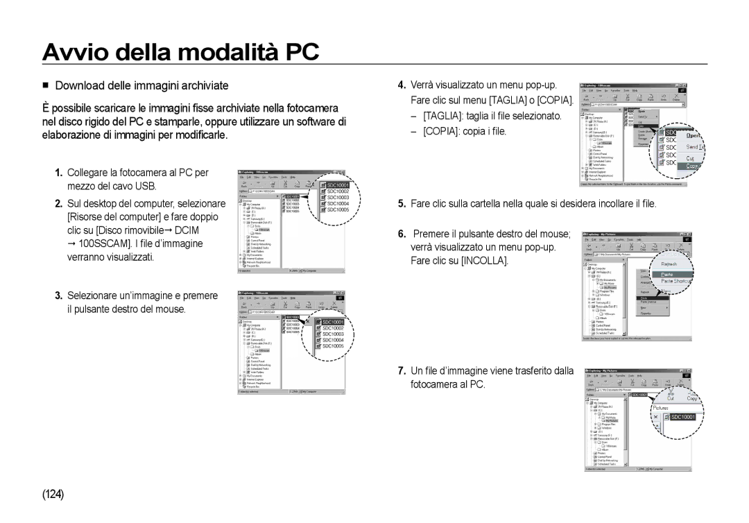 Samsung EC-I100ZGBA/IT, EC-I100ZGBA/E3, EC-I100ZSBA/E3, EC-I100ZRBA/E3 manual Download delle immagini archiviate, 124 