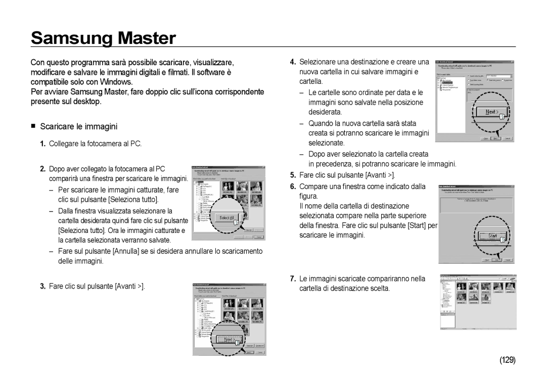 Samsung EC-I100ZGBA/E3, EC-I100ZSBA/E3, EC-I100ZRBA/E3, EC-I100ZBBA/E3 Samsung Master, 129, Collegare la fotocamera al PC 