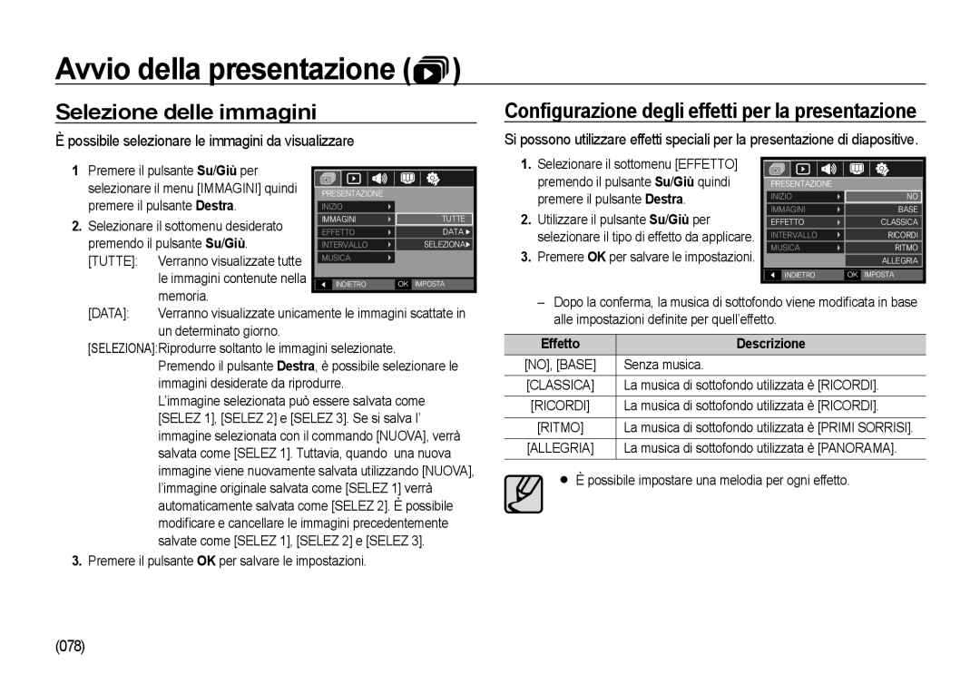 Samsung EC-I100ZBBA/IT manual Selezione delle immagini, Possibile selezionare le immagini da visualizzare, 078, Data 