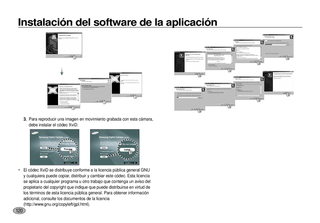 Samsung EC-I100ZSBA/E3, EC-I100ZGBA/E3, EC-I100ZRBA/E3, EC-I100ZBBA/E3 manual Instalación del software de la aplicación, 120 