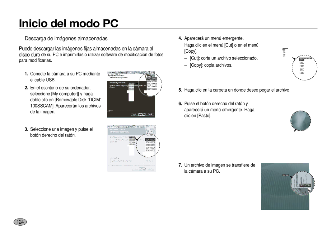 Samsung EC-I100ZGBA/E3, EC-I100ZSBA/E3, EC-I100ZRBA/E3, EC-I100ZBBA/E3, EC-I100ZSBA/E1 Descarga de imágenes almacenadas, 124 