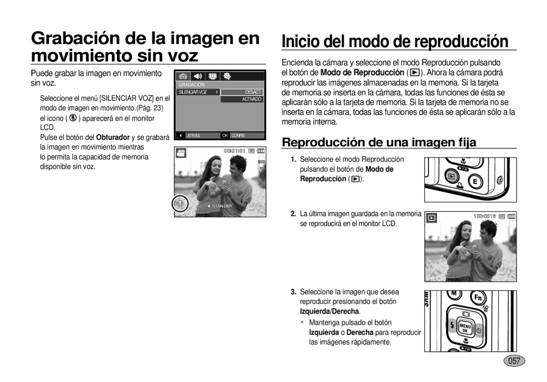 Samsung EC-I100ZBBA/E3, EC-I100ZGBA/E3, EC-I100ZSBA/E3, EC-I100ZRBA/E3, EC-I100ZSBA/E1 Reproducción de una imagen ﬁja, 057 