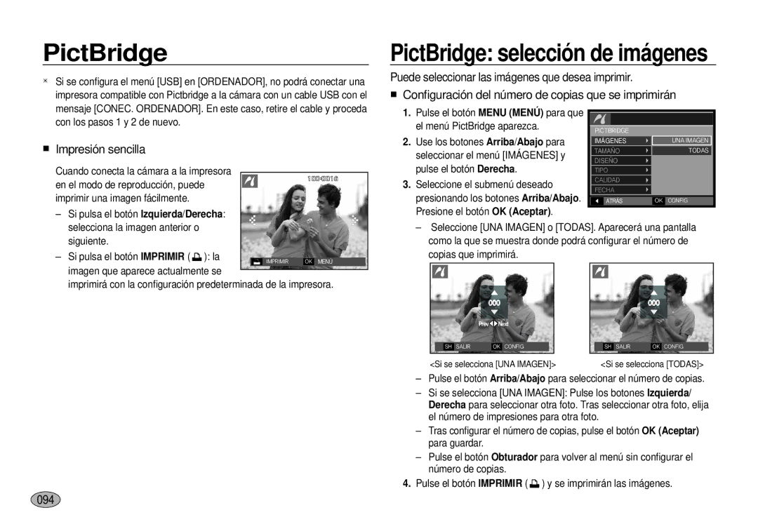 Samsung EC-I100ZGBA/E3, EC-I100ZSBA/E3, EC-I100ZRBA/E3 Impresión sencilla, 094, Selecciona la imagen anterior o siguiente 