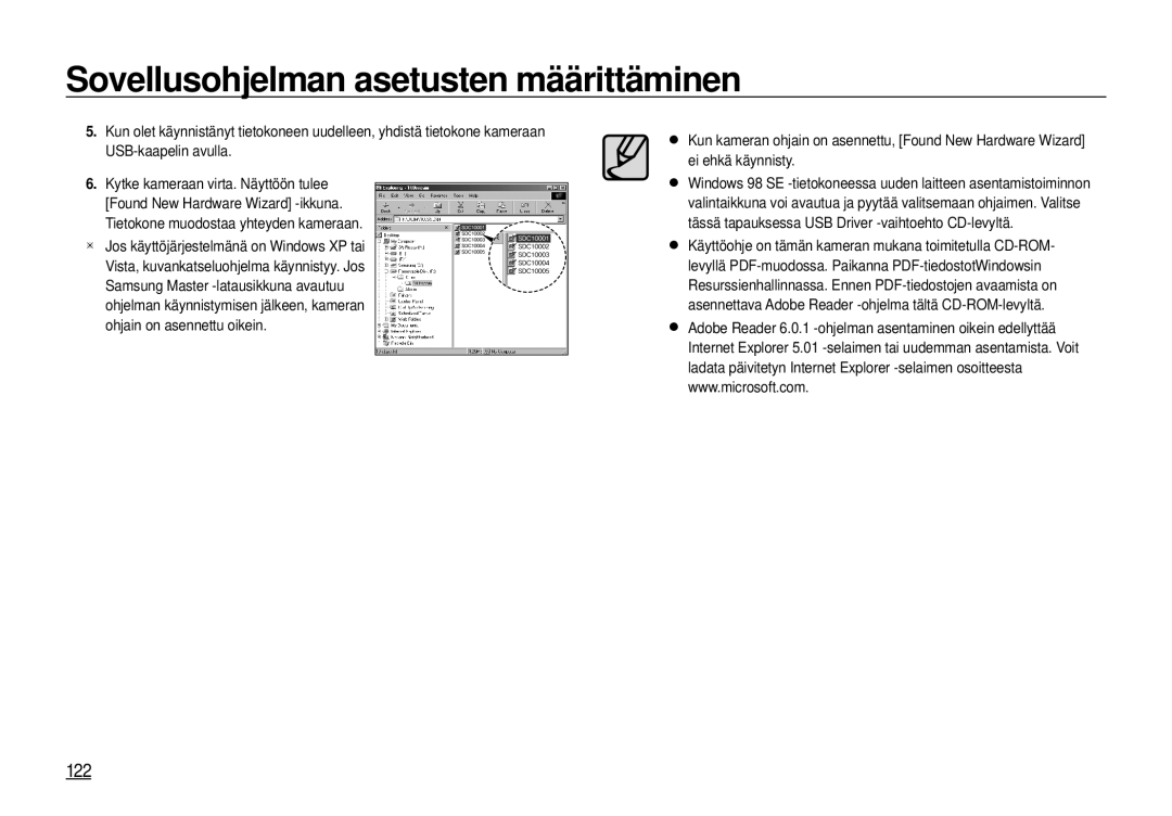 Samsung EC-I100ZBBA/E3, EC-I100ZGBA/E3, EC-I100ZSBA/E3, EC-I100ZRBA/E3 manual 122, Tietokone muodostaa yhteyden kameraan 