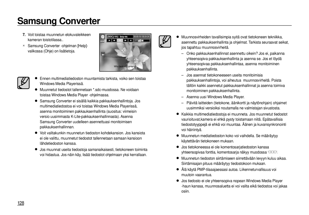 Samsung EC-I100ZSBA/E3, EC-I100ZGBA/E3 manual 128, Pakkauksenhallinta, Jos asennat tietokoneeseen useita monitoimisia 