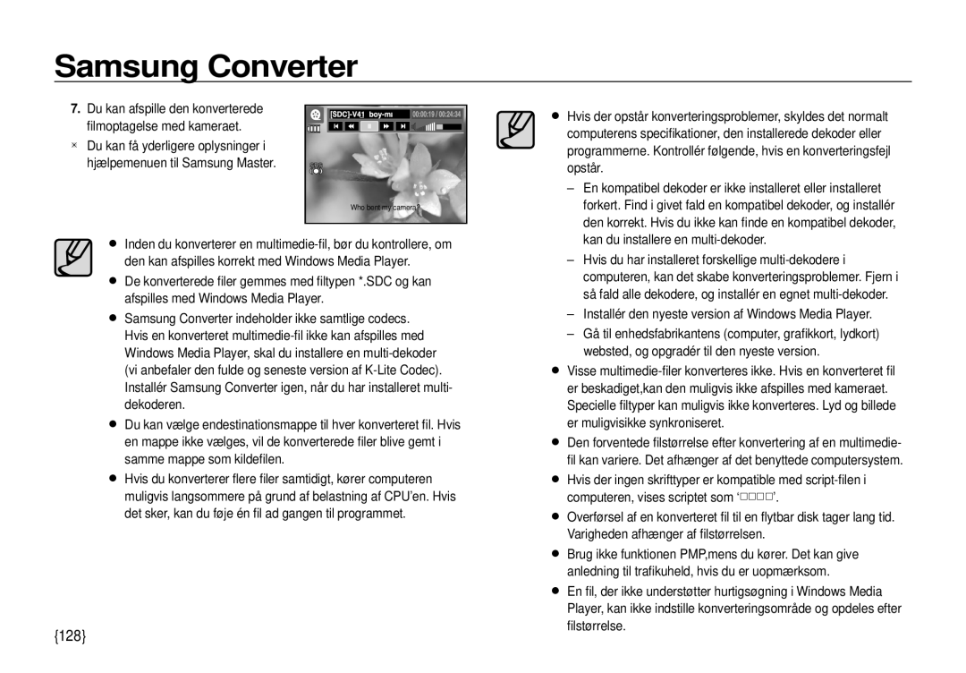 Samsung EC-I100ZSBA/E3, EC-I100ZGBA/E3, EC-I100ZRBA/E3, EC-I100ZBBA/E3 manual 128 